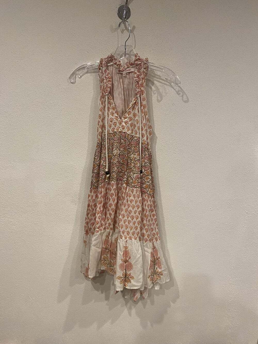 Ro's Garden Sofie Dress Womens XS White Floral Tiered Midi Boho Swing Sundress - Picture 2 of 4